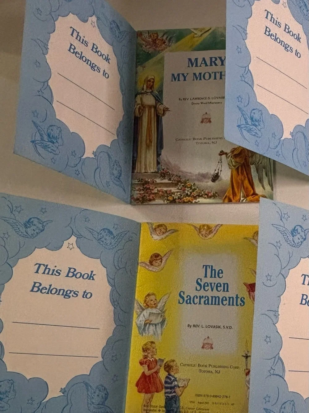 Religious Storybook Set of 4- Mary My Mother & More (Blue, Yellow, Cream, Brown)